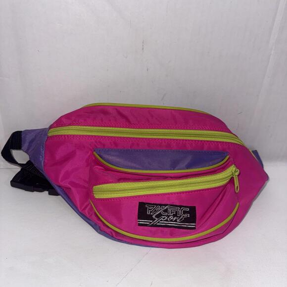 90s Fanny Sports Pack Waist Purse Neon Zippered Pouch Hip Bag Vintage - Picture 2 of 15